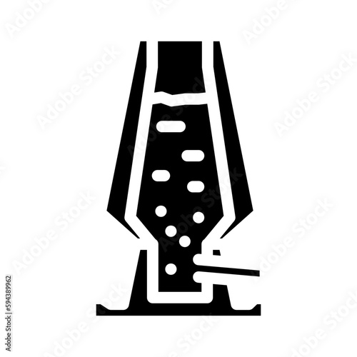 blast furnace steel production glyph icon vector illustration