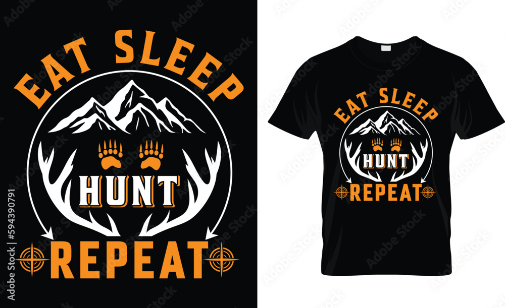 eat sleep hunt repeat t-shirt design
