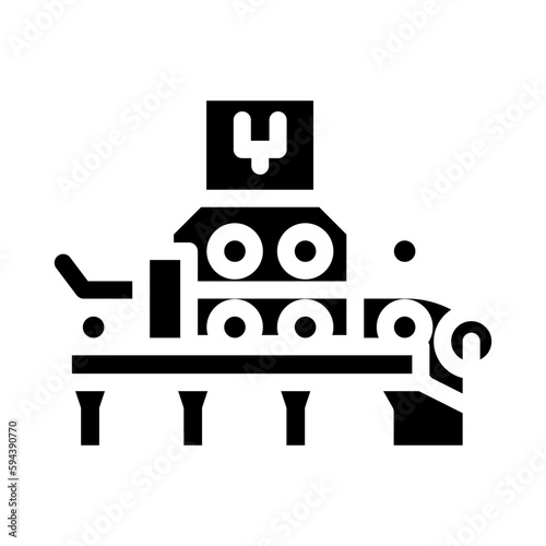 sinter plant steel production glyph icon vector illustration