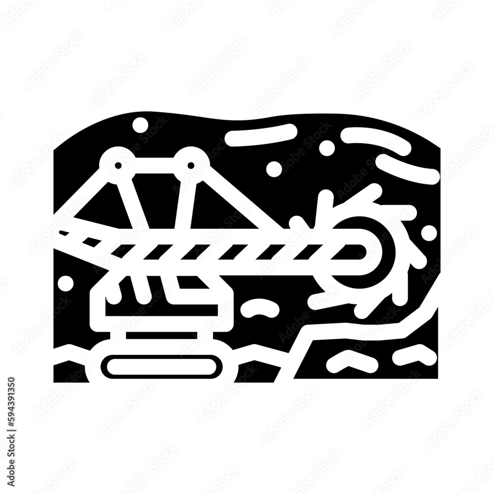 open pit mine steel production glyph icon vector illustration open pit mine steel production glyph icon vector illustration