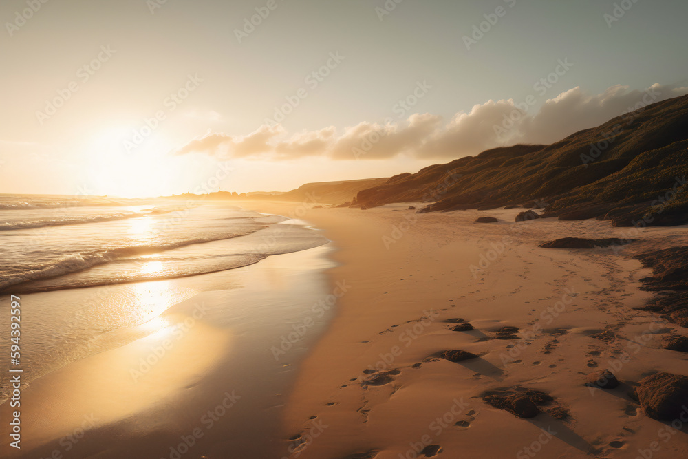Golden Hour Beach Paradise: Stunning Summer Serenity