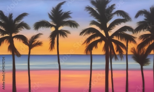 palm trees at sunset © Roy