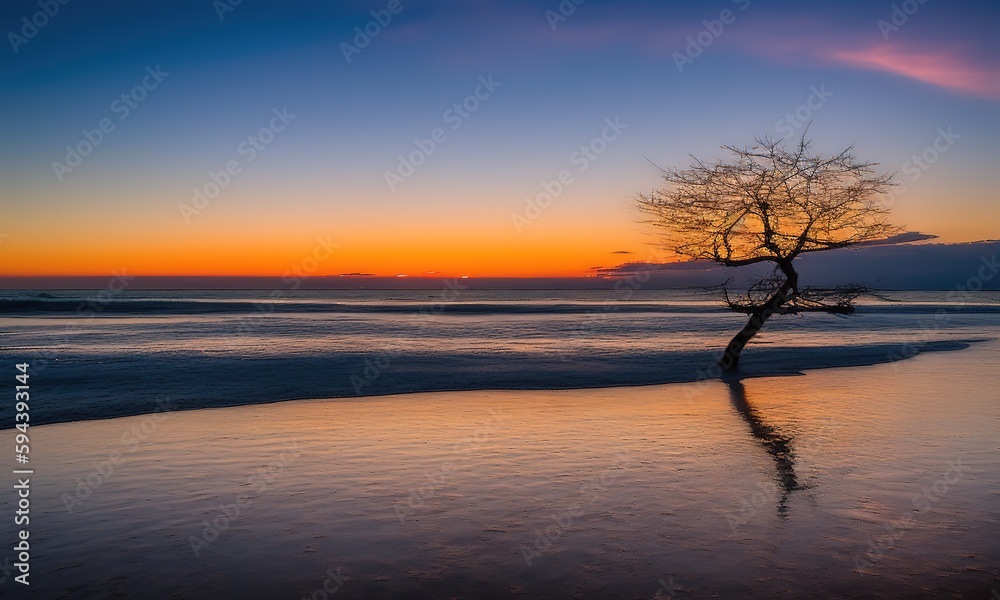 sunset on the river