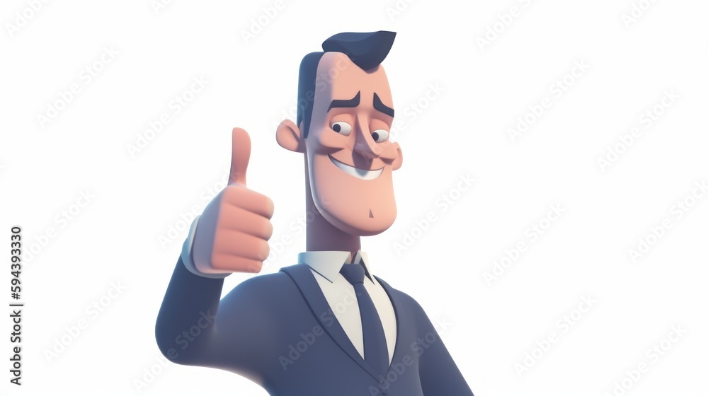businessman or salesman smiling with thumbs up of approval, generative ai businessman or salesman smiling with thumbs up of approval, generative ai