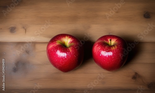 apples on wooden table