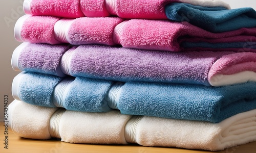 stack of colorful towels