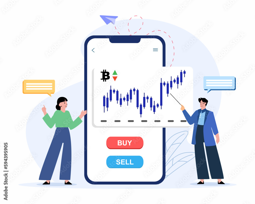 Business team discuss to buy or sell in crypto currency trading, foreign exchange concept.