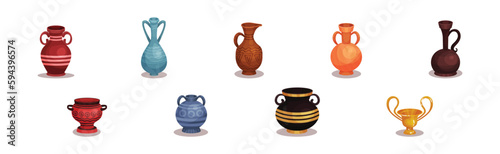 Ceramic Vessels and Containers for Interior and Kitchen Use Vector Set