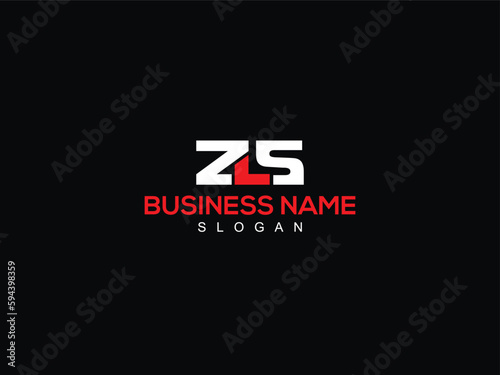 Abstract Letter ZLS, ZL, z l s, zls Logo Monogram Line Art Vector Stock black Background photo