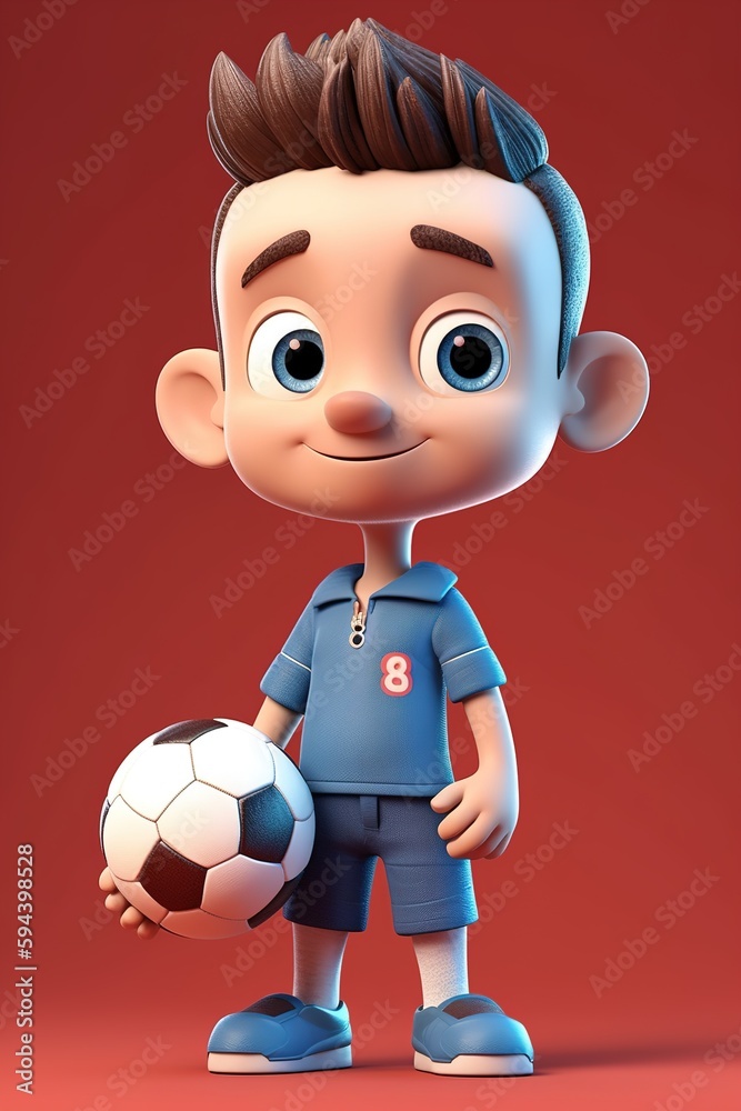 soccer player standing with a soccer ball