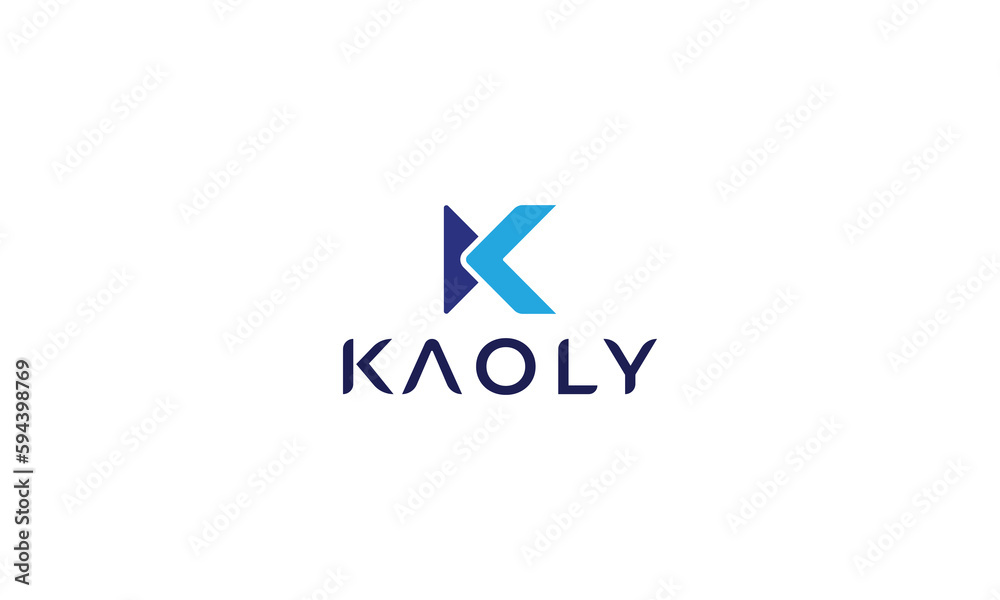Letter K modern and simple blue color arrow logo Letter K modern and simple blue color arrow logo