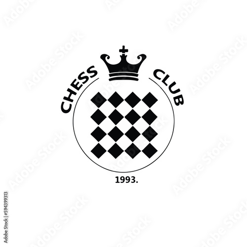 Chess club vector design with 1993 establishment date on the bottom
