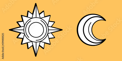 Fotografie Set of sun and moon