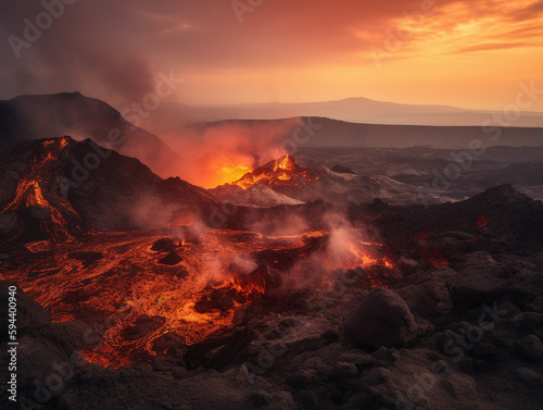 A Volcano Lava Pool | Generative AI