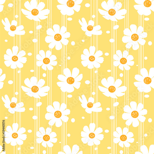 Design of abstract flowers. Flowering meadow print. Seamless pattern. Floral background for textile, fabric, wallpapers, covers, print, decoupage, giftwrap.