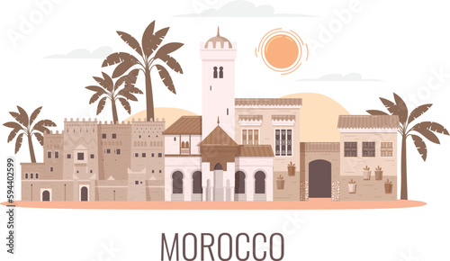 Flat Morocco Travel Composition