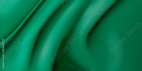 Background of green fabric with several folds