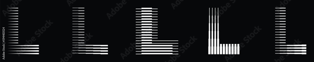 Letter L Logo Collection with Abstract Line Pattern Letter L Logo Collection with Abstract Line Pattern