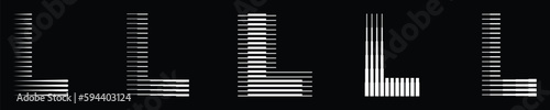 Letter L Abstract Stripes Line Logos