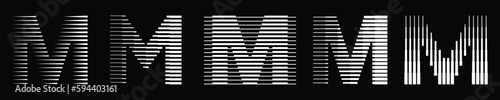 Letter M Alphabet Abstract Monogram Line Art Logo Vector Set