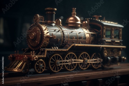 Generative AI : a steampunk railway engine