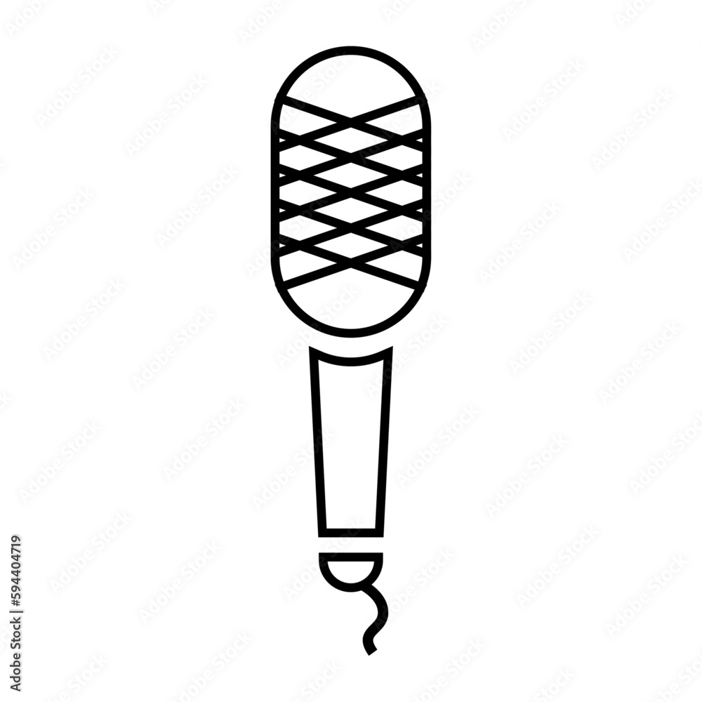 Microphone line icon. Mike for conversion of sound waves. Vector Illustration
