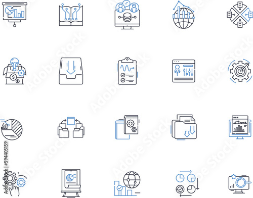 evidence line icons collection. Proof, Testimony, Exhibit, Substantiate, Demonstrate, Validate, Support vector and linear illustration. Corroborate,Attest,Witness outline signs set