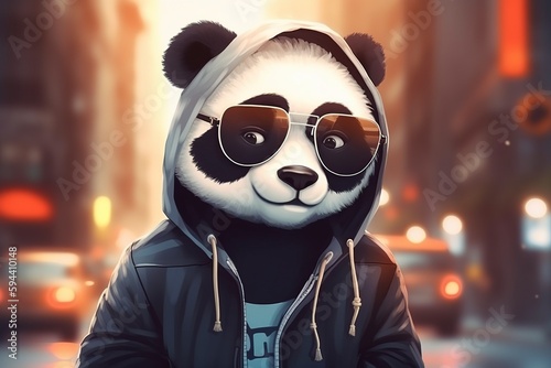 illustration, cute panda bear, generative ai © Jorge Ferreiro