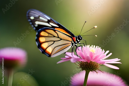butterfly on flower macro