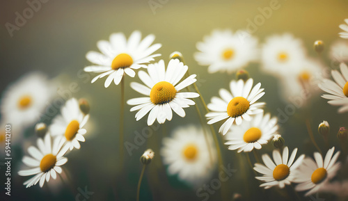 field of daisies. Daisies. Wallpaper. Generative AI