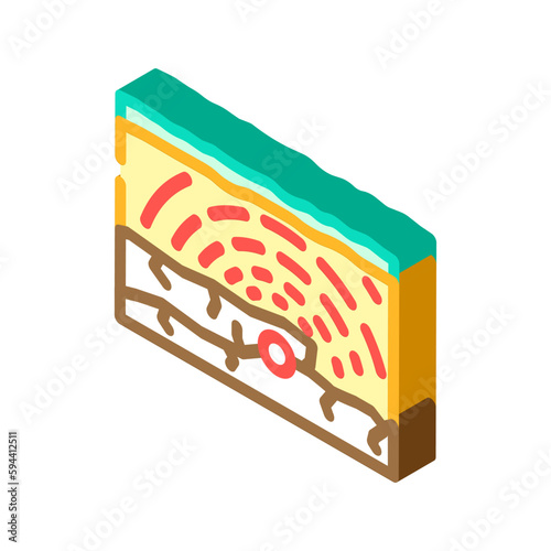 tectonic earthquake disaster isometric icon vector illustration