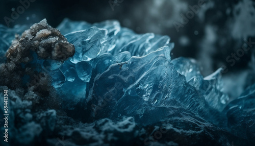 Underwater abstract of frozen beauty in nature generated by AI