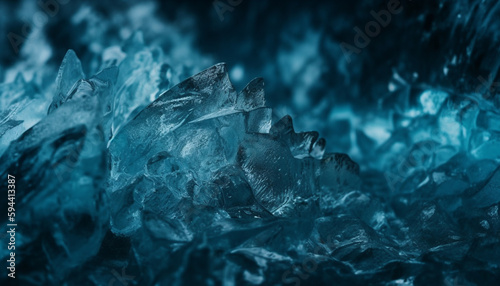 Transparent quartz crystal reflects beauty in nature design generated by AI