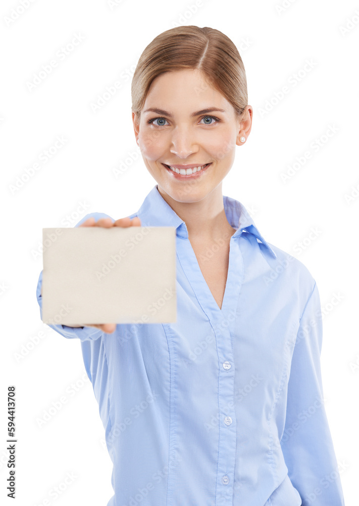 Business card, portrait and happy woman isolated on png, transparent background with mockup space for advertising. Sign, paper mock up and face of professional model or person with product placement Business card, portrait and happy woman isolated on png, transparent background with mockup space for advertising. Sign, paper mock up and face of professional model or person with product placement