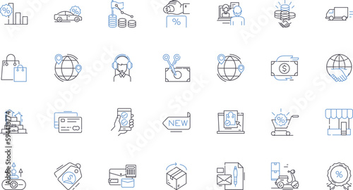 Operating profit line icons collection. Revenue, Expenses, Profitability, Earnings, Income, Budgeting, Accounting vector and linear illustration. Analysis,Margins,Forecasting outline signs set