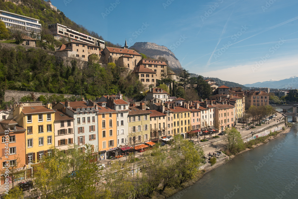 view over old town of Grenoble