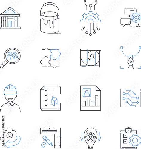 Quick adaptation line icons collection. Agile, Versatile, Quick-change, Resourceful, Adaptable, Rapid, Versed vector and linear illustration. Rapid-fire,Swift,Acclimatized outline signs set