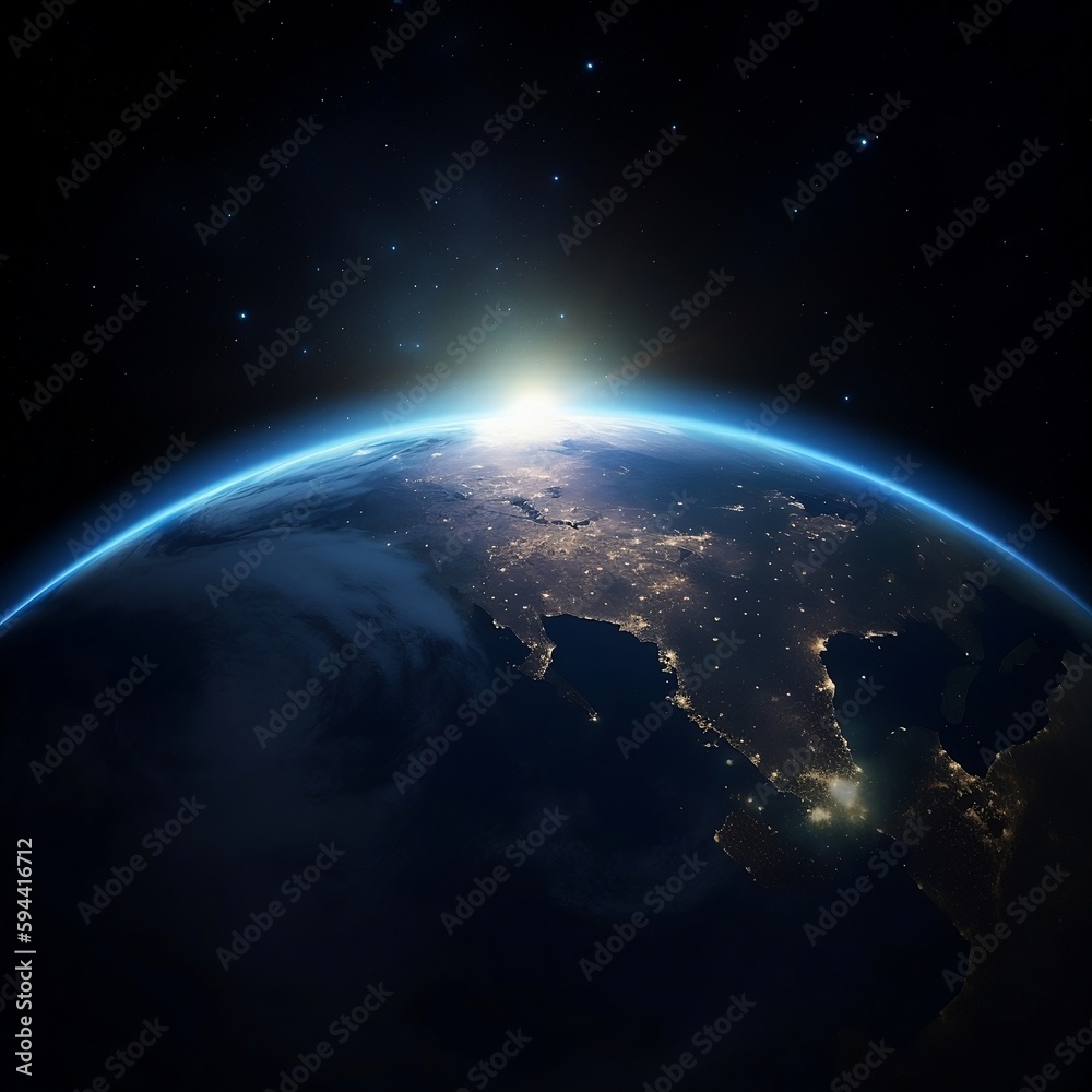 Fototapeta premium Earth from space night lights concept