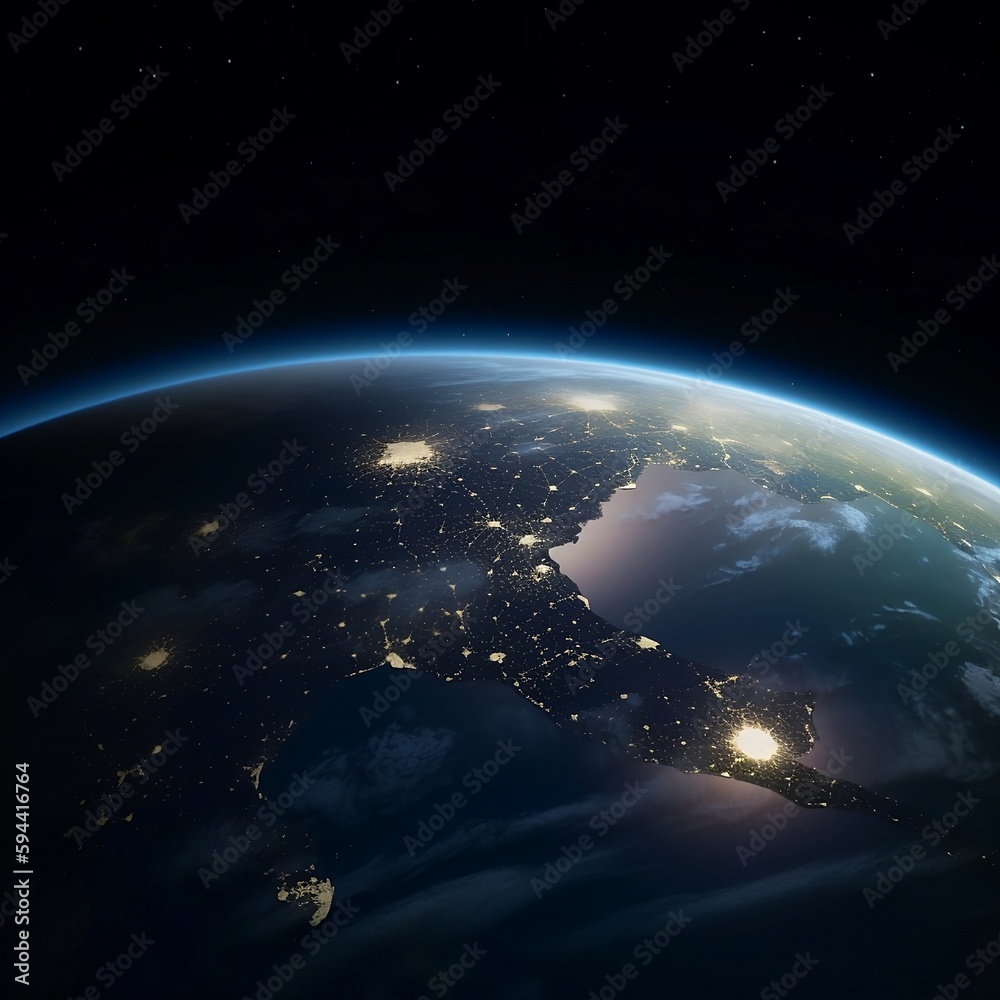 Fototapeta premium Earth from space night lights concept