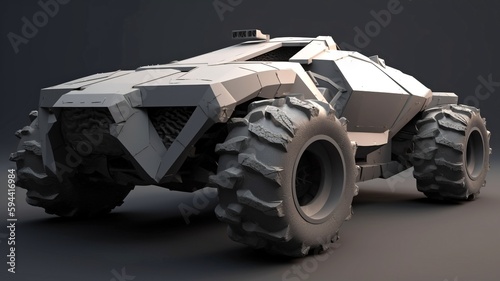 futuristic military truck generative ai