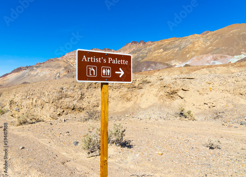 Artist's Palette Sign in Death Valley California