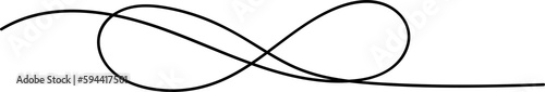 One continuous line of infinity symbol. PNG