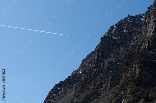 Alamedin river gorge spring mountain landscape