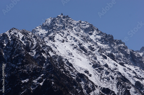 Alamedin river gorge spring mountain landscape