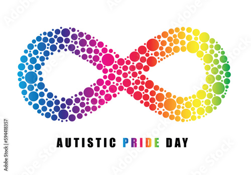 Autistic pride day. Colorful infinity sign