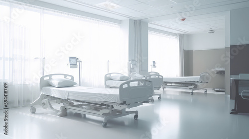 Hospitals and clinic empty interior with bright lighting , operation theater interior, laboratory interior with bright light