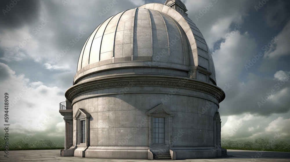 Fototapeta premium astronomical observatory dome front view
