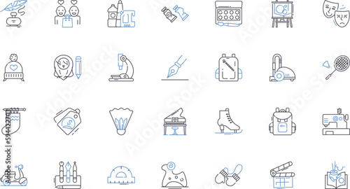 Salesman line icons collection. Persuasive, Charismatic, Influential, Confident, Charming, Articulate, Resourceful vector and linear illustration. Ambitious,Trusrthy,Experienced outline signs set