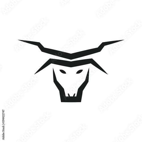 modern buffalo head elegant simple logo