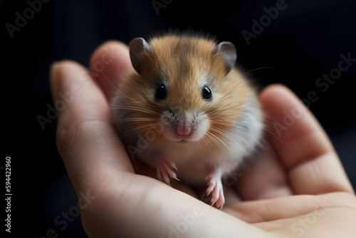Enfant tenant un hamster dans sa main » IA générative